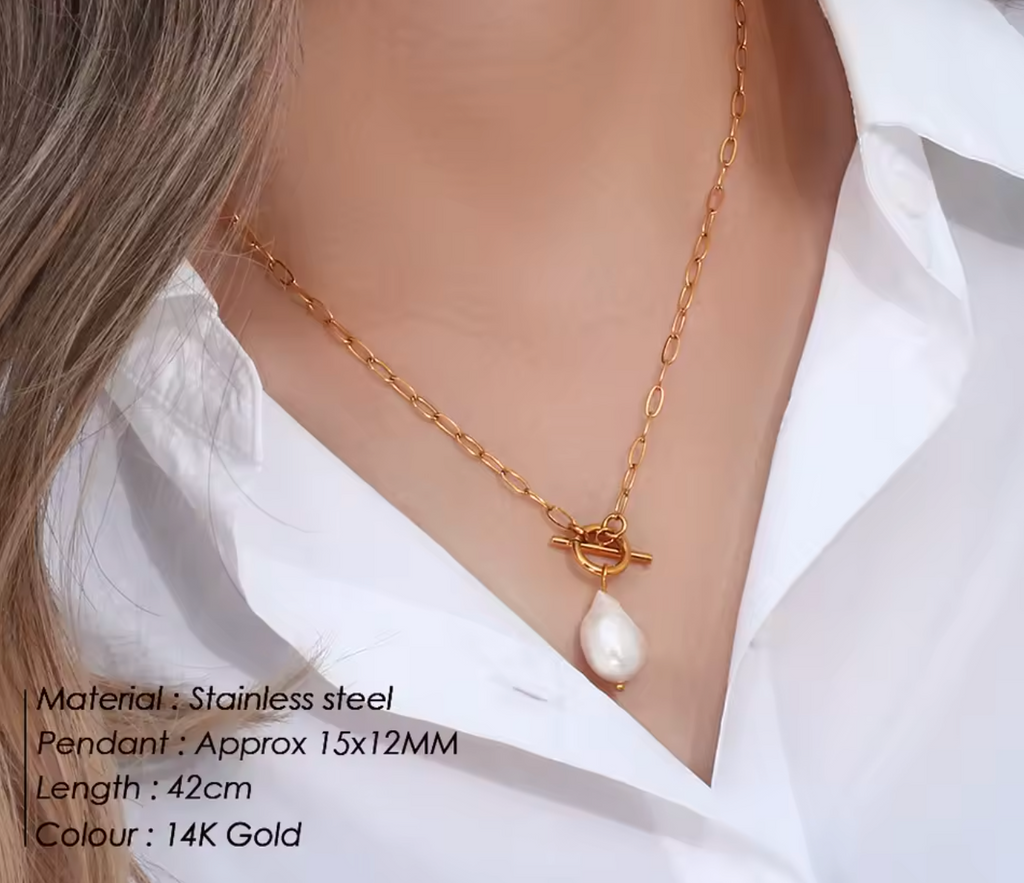 Freshwater Pearl Toggle Necklace