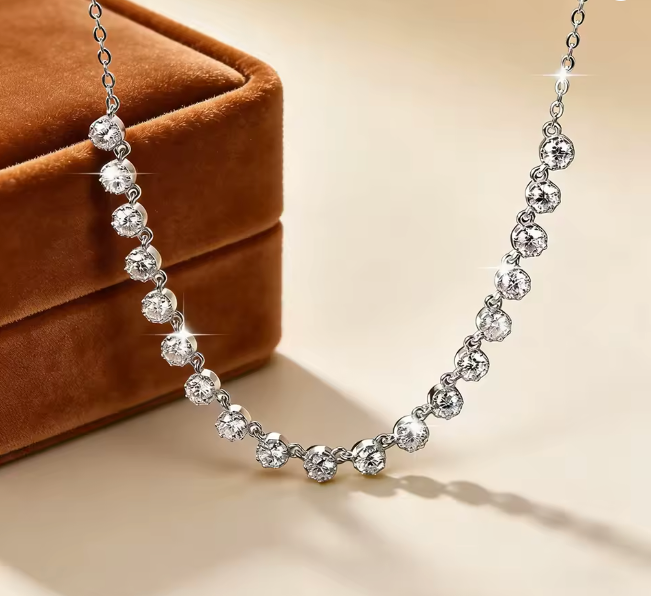 14K Gold Filled Bubble-Style Moissanite Pendant Necklace