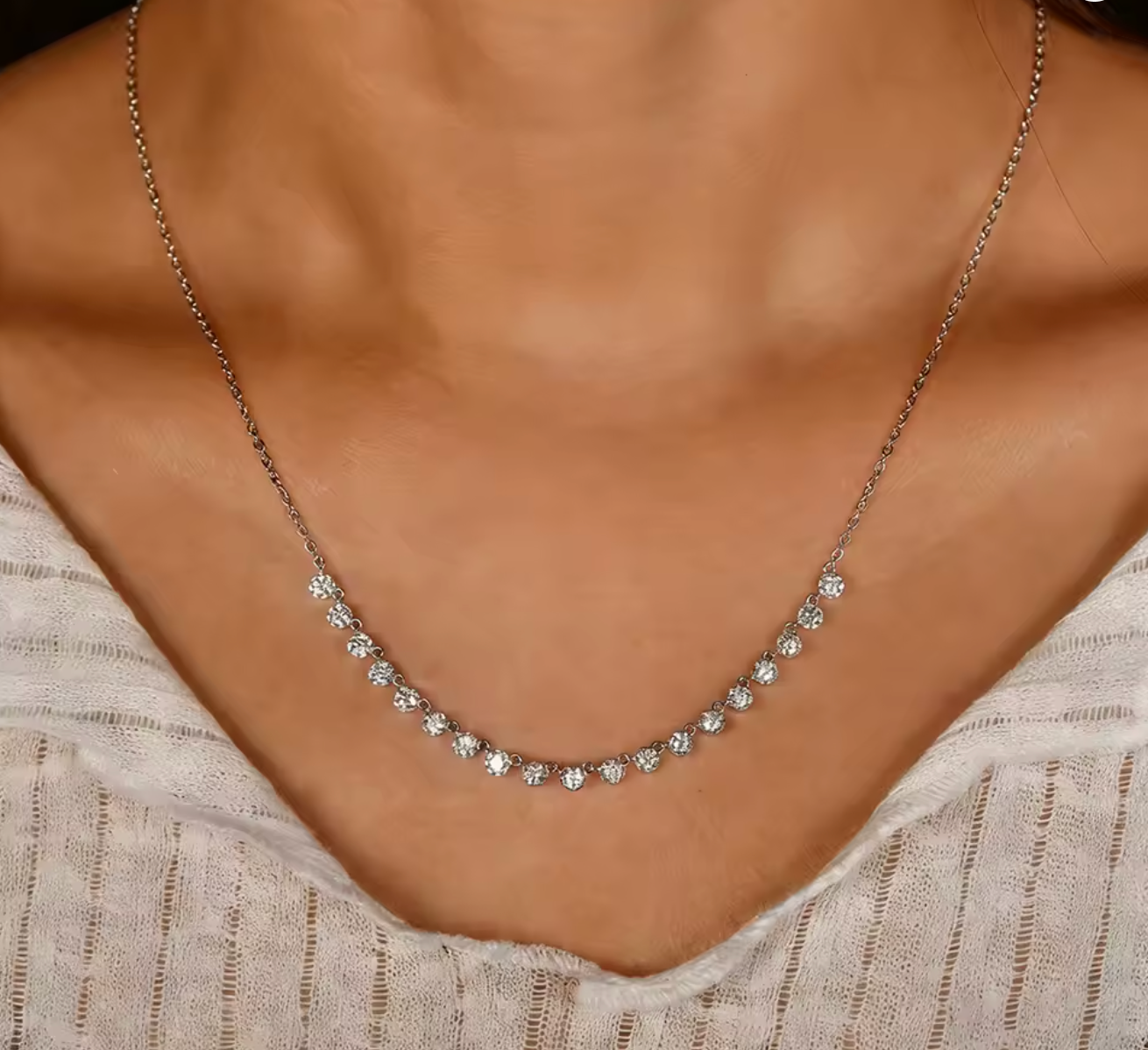 14K Gold Filled Bubble-Style Moissanite Pendant Necklace
