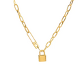 316L Stainless Steel Letter Love Lock Pendant Thick Chain Necklace